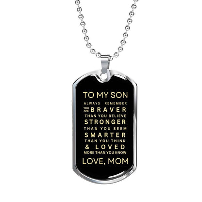 Personalized Dog Tag Necklace From a Loving Mom to Her Son