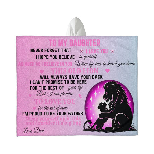 To My Daughter Hooded Sherpa Fleece Blanket