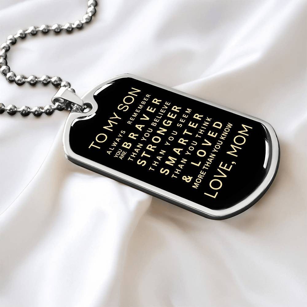 Personalized Dog Tag Necklace From a Loving Mom to Her Son