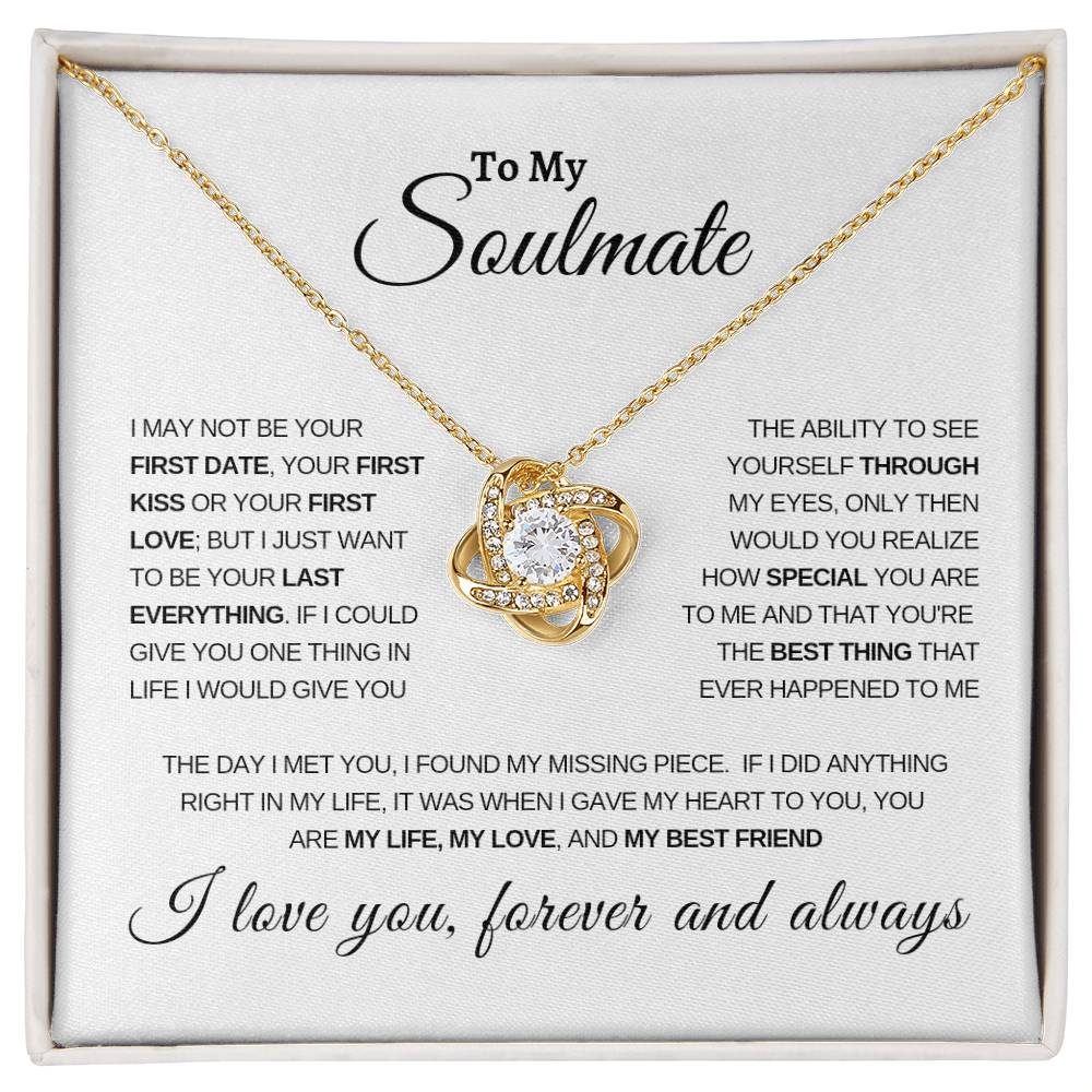 To My Soulmate Love Knot Necklace