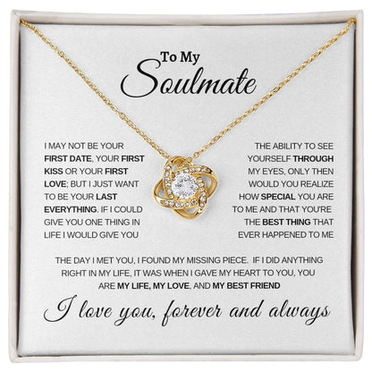 To My Soulmate Love Knot Necklace