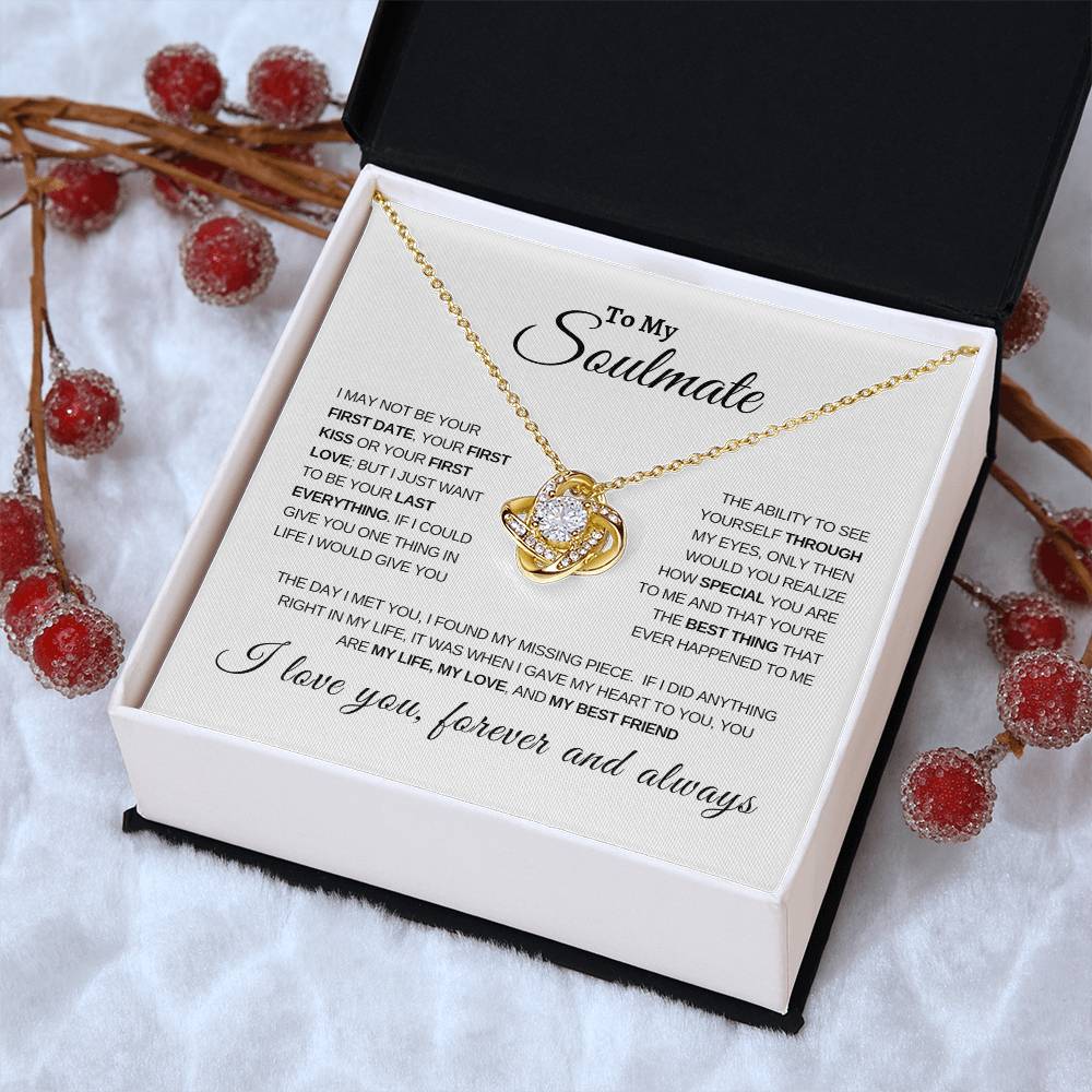 To My Soulmate Love Knot Necklace