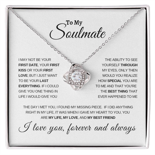 To My Soulmate Love Knot Necklace