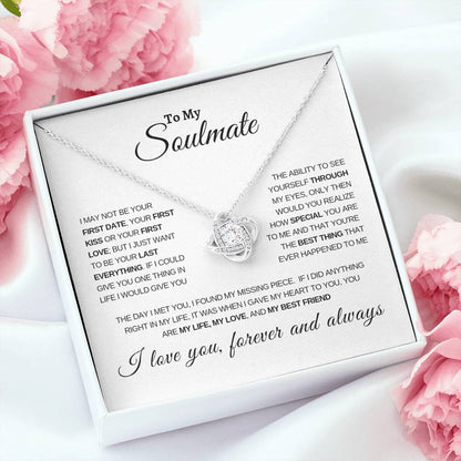 To My Soulmate Love Knot Necklace