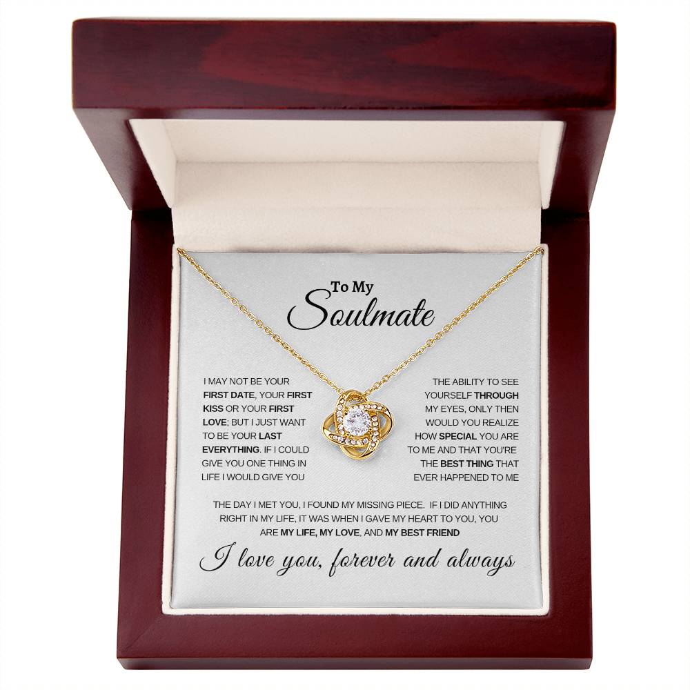 To My Soulmate Love Knot Necklace