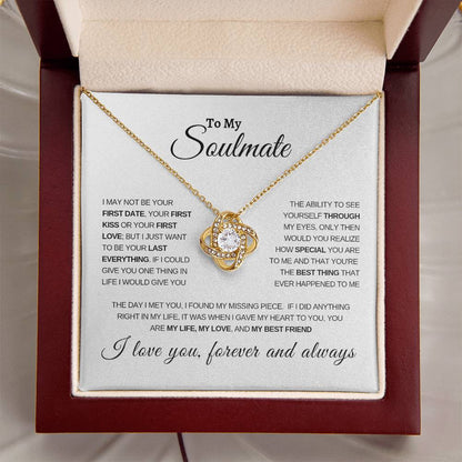 To My Soulmate Love Knot Necklace