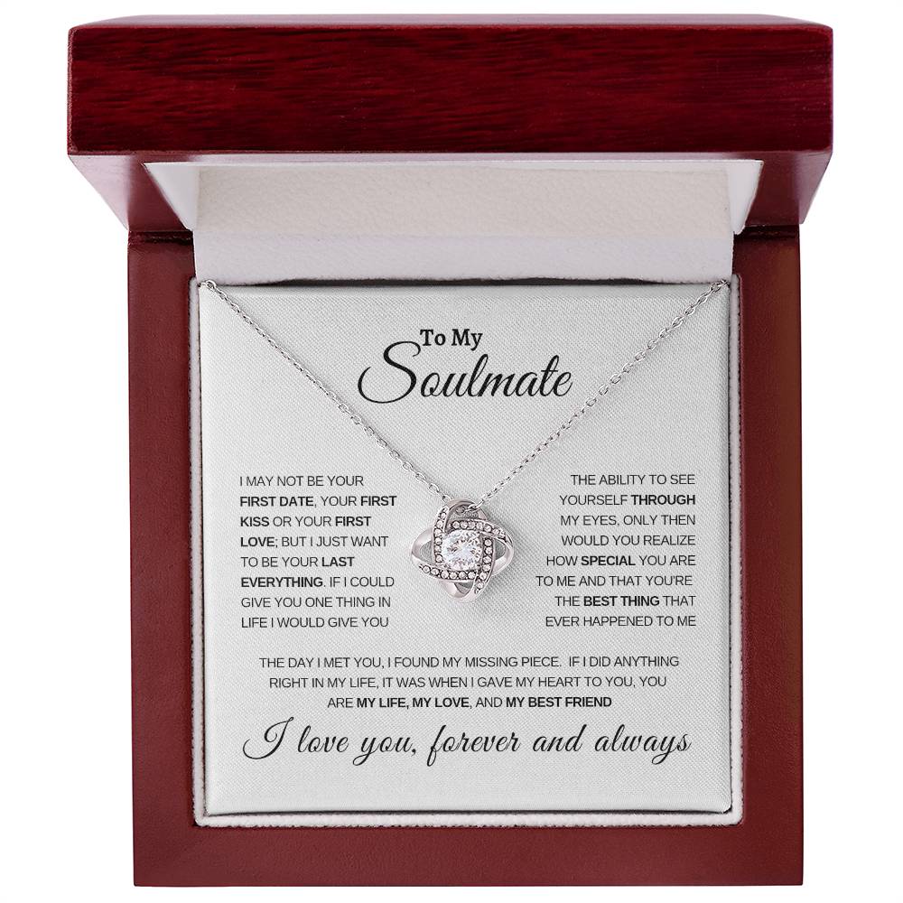 To My Soulmate Love Knot Necklace