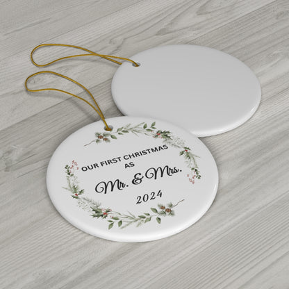 First Christmas as Mr. and Mrs. Personalized Ornament