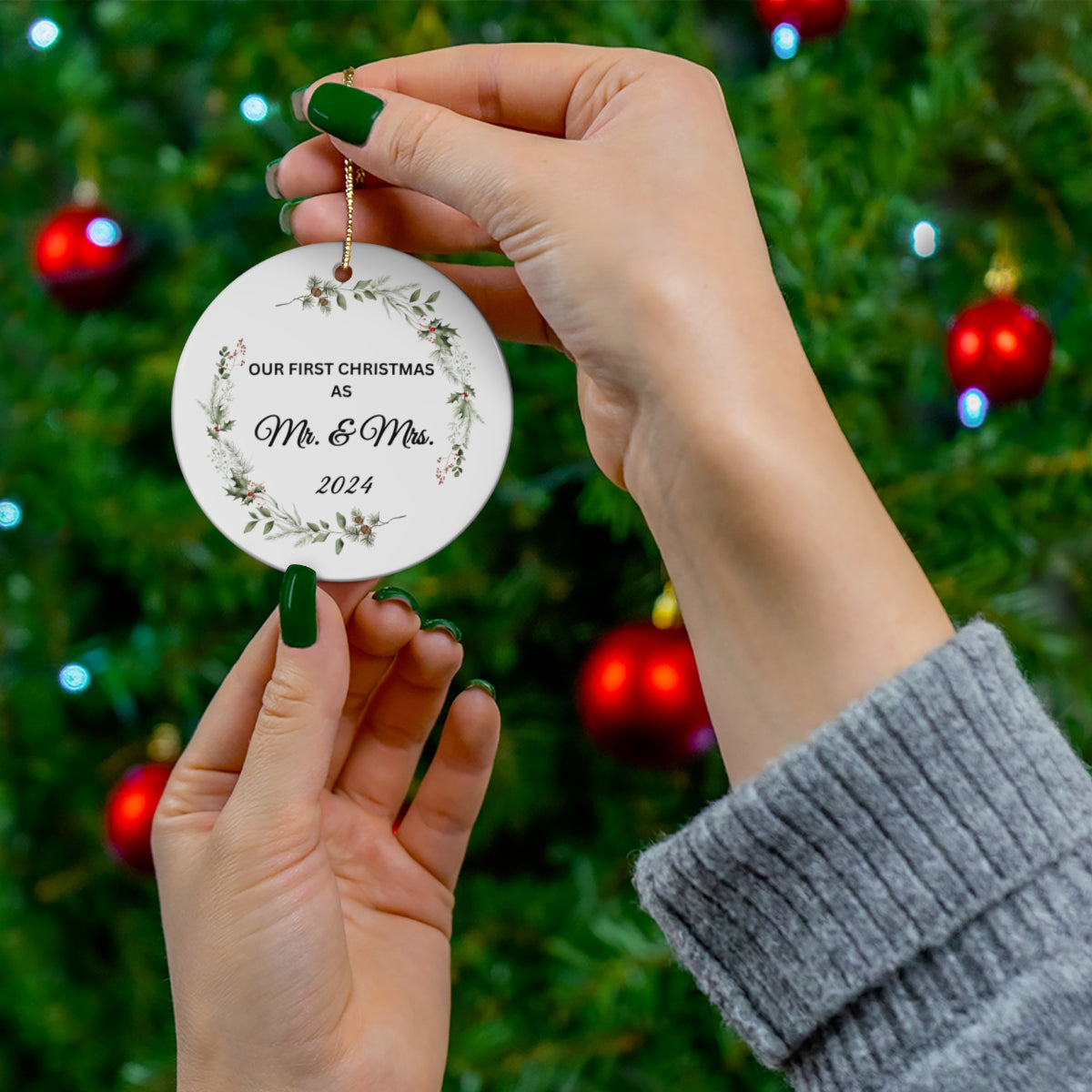 First Christmas as Mr. and Mrs. Personalized Ornament